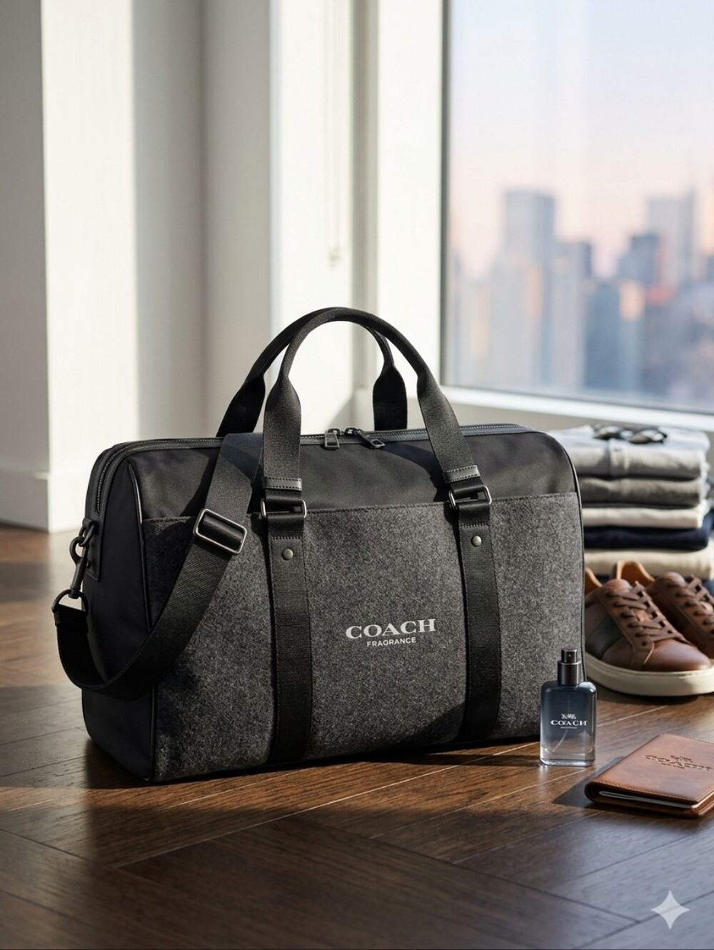 This NWT Coach Weekender Duffle bag versatile, unisex Travel/ Gym-Dark‎ Grey